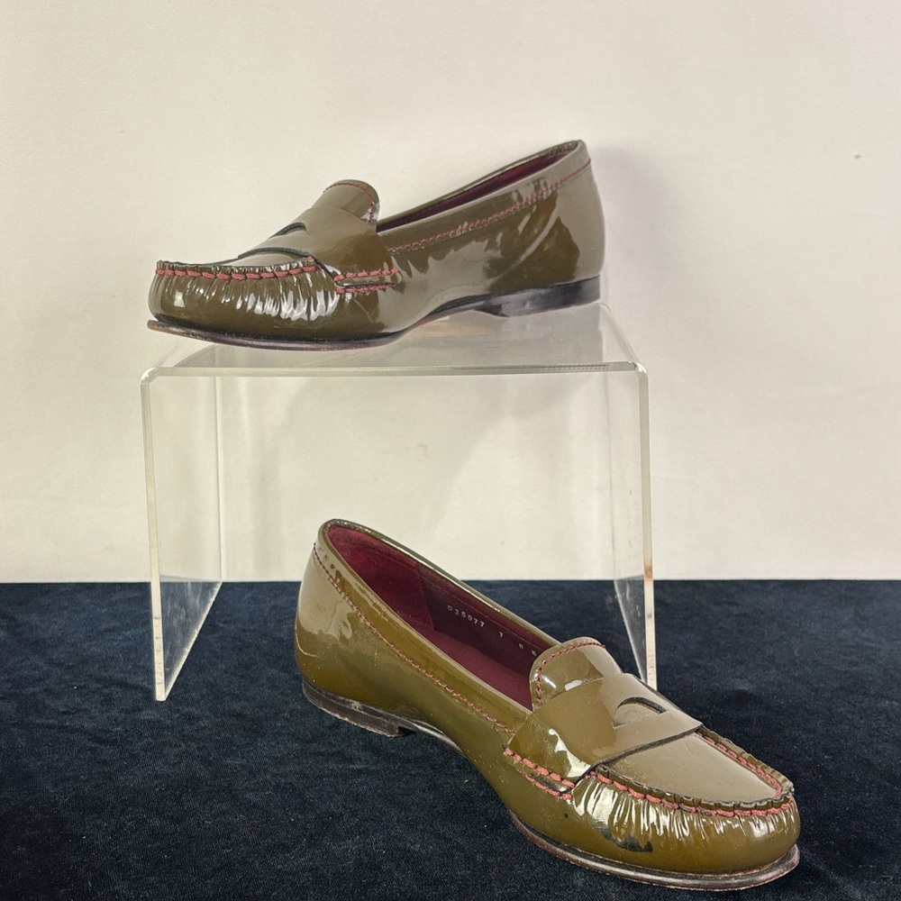 Cole Haan Olive Patent Loafers